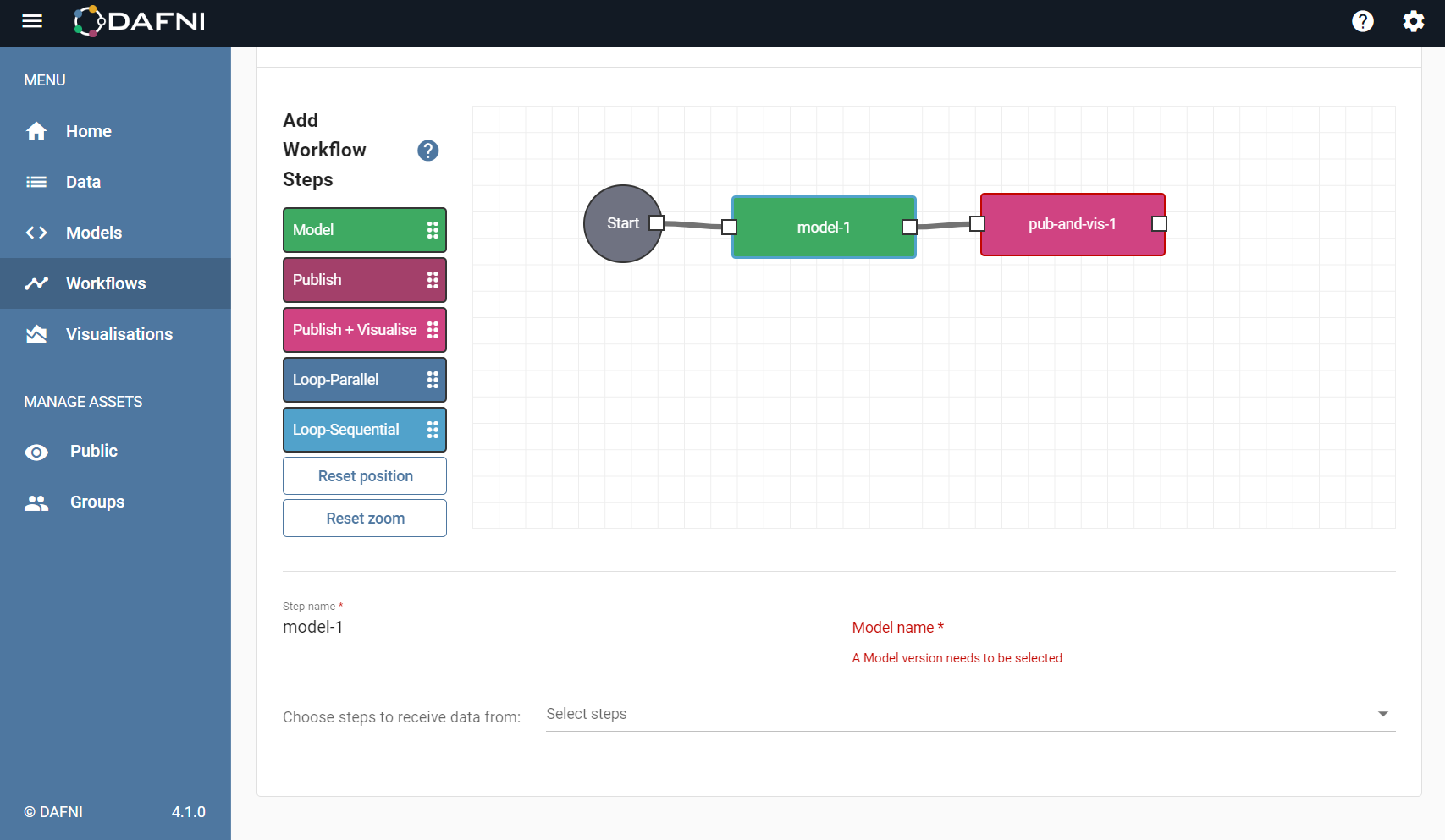 create workflow plus step