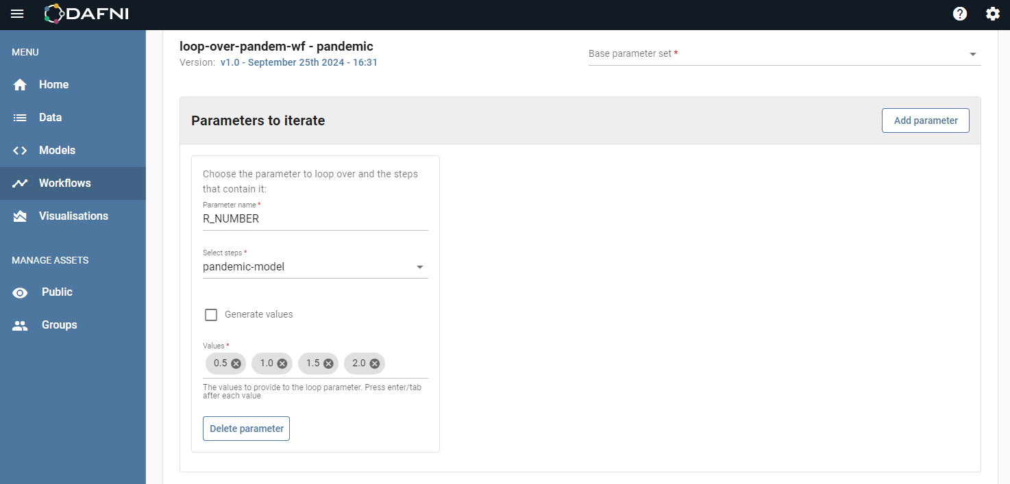 covid 19 loop parameter set metadata